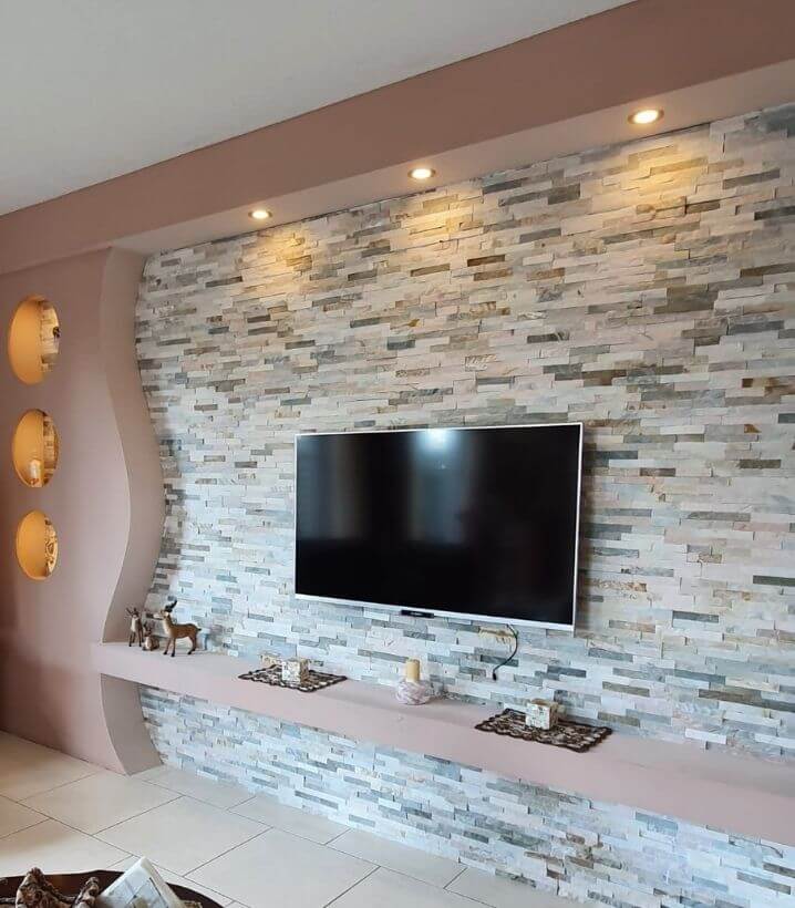 Trockenbau Wandsystem im Wohnzimmer